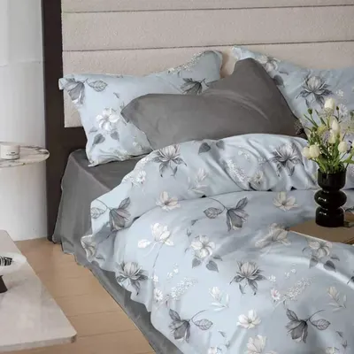 Lenjerie de pat din finet Somnart 6 piese, cearceaf de pat cu elastic Extra Sky Blossom