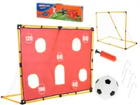 Set poarta de fotbal pentru copii, Ikonka, cu pompa si minge incluse, dimensiune 156 x 70 x 107cm, Soccer Goal