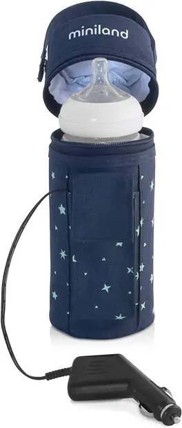 Cutie termică cu încălzitor și adaptor pentru mașină - Warmy Travel, albastru
