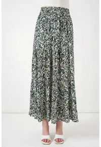 Fusta Maxi - croiala relaxata - verde - 100% viscoza