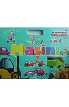 Masini 2. Bloc de colorat cu abtibilduri