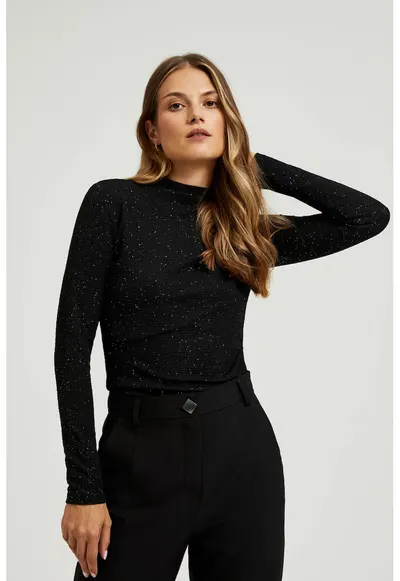 Bluza neagra cu fir metalic - Negru