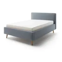 Pat albastru prăfuit tapițat fără somieră 120x200 cm Mattis – Meise Möbel