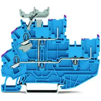 2-conductor/2-pin, double-deck carrier terminal block; 2-conductor/2-pin through terminal block; N; internal commoning; suitable for Ex nA applications; conductor entry with violet marking; for DIN-rail 35 x 15 and 35 x 7.5; 2.5 mm²; Push-in CAGE CLAMP®;