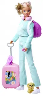 Păpușă Simba Toys Steffi Love - Travel, cu costum turcoaz, 29 cm