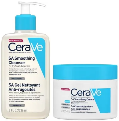 Cerave SA Set - Gel de curățare și netezire și cremă de netezire, 236 ml + 340 g