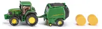 Mașinuță din metal Siku - Tractor cu balotiera John Deere, verde
