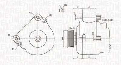 Alternator (12v, 90a) Potrivit Mercedes V (638 2), Vito (w638); Vw Lt 28-35 Ii, Lt 28-46 Ii, Polo, Transporter T4 1.9d-2.8d 09.95-07.06