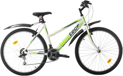 Bicicletă de munte pentru femei cu angrenaje Velotec - 6st Sense, 26", 460 mm, alb/verde