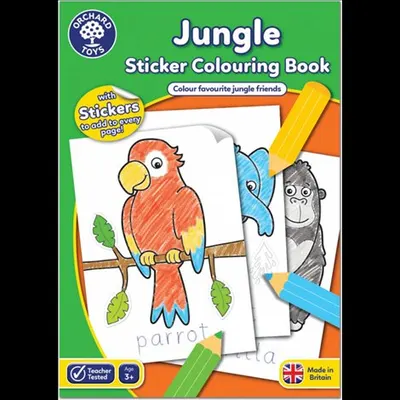 Carte de colorat cu activitati in limba engleza si abtibilduri Jungla JUNGLE