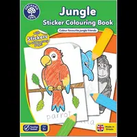 Carte de colorat cu activitati in limba engleza si abtibilduri Jungla JUNGLE