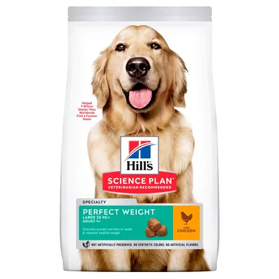 Hills SP CANINE ADULT PERFECT WEIGHT LB CHK, hrabna uscata pentru caini adulti de talie mare, cu pui, 12 KG