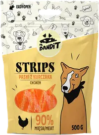 Recompense pentru caini Mr. Bandit STRIPS, pui, 500g