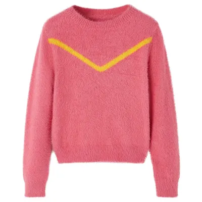 Pulover pentru copii tricotat, roz antichizat, 128