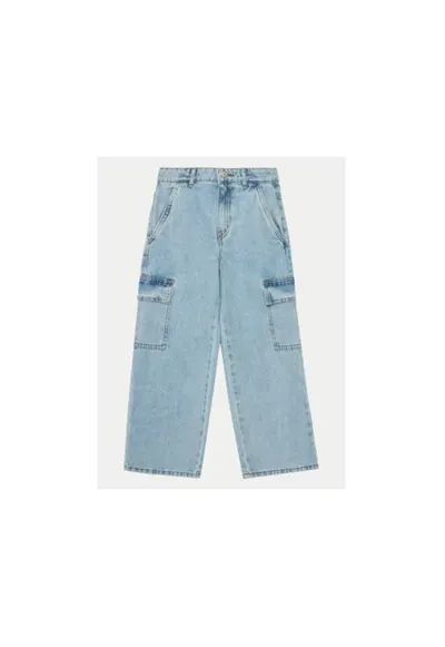 Pantaloni fete - 304718250 - Bumbac/Poliester - Albastru - Albastru