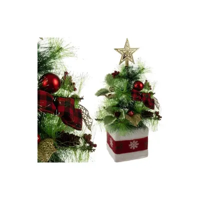 Decoratiune brad de Craciun artificial in ghiveci, inaltime 45 cm