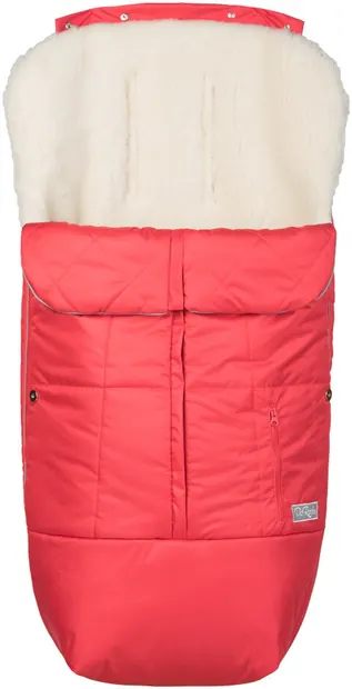 Sac universal de iarna pentru carucior cu lana de oaie DoRechi - Trend Rosu