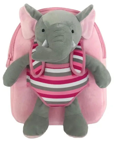 Ghiozdan pentru grădiniță S. Cool Baby Animals - Elephant, cu jucărie de pluș