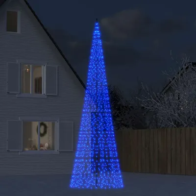 vidaXL Pom de Crăciun LED 1534 LED-uri Albastru 500 cm