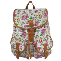 Rucsac urban Jolie Fleurs, fond crem - LaRue