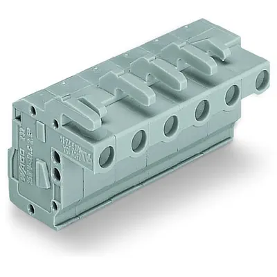 1-conductor female plug; angled; 2.5 mm²; Pin spacing 7.5 mm; 2-pole; 2,50 mm²; gray