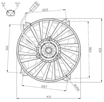 Ventilator radiator Dreapta Stanga potrivit DS DS 4, DS 5; CITROEN BERLINGO, BERLINGO MULTISPACE, BERLINGO MINIVAN, C4, C4 GRAND PICASSO I, C4 I, C4 II, C4 III 1.2-Electric 08.00