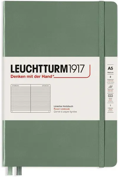 Agenda Leuchtturm1917 - Medium A5, randuri late, Olive