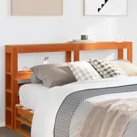 Gossi tablie de pat cu rafturi, maro ceruit, 150 cm, lemn masiv pin