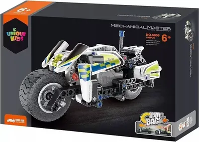 Constructor iM.Master Mechanical Master Motocicletă de poliție, Pull Back, 193 piese