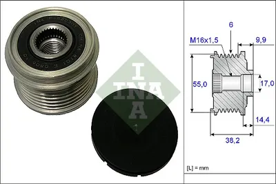 Fulie Alternator Hyundai Grand Santa Fe, I30, I40 Cw, Ix35, Kona, Santa Fe Ii, Santa Fe Iii, Santa Fe Iv, Tucson; Kia Carnival Iii, Cee D, Ceed, Pro Cee D, Proceed, Sorento Ii 1.6d-2.2d Dupa 2006