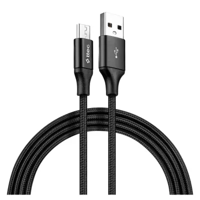 Cablu ttec - AlumiCable, USB-A/Micro USB, 2 m, negru