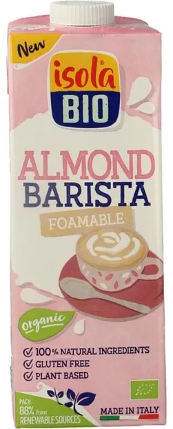 Băutură organică Barista cu migdale, fără gluten, 1 l, Isola Bio