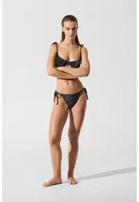 Slip cu aspect stralucitor - Negru/Argintiu