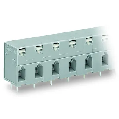 PCB terminal block; push-button; 2.5 mm²; Pin spacing 10 mm; 2-pole; CAGE CLAMP®; 2,50 mm²; gray