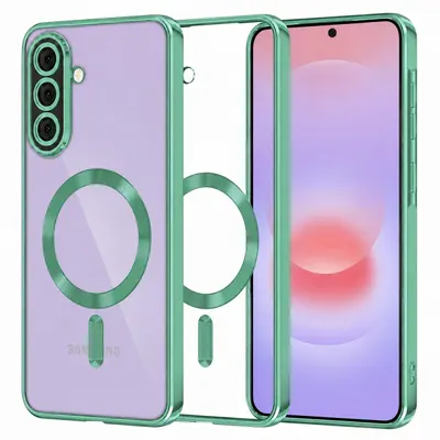 Husa MagSafe pentru Samsung Galaxy A37 5G, Techsuit, Luxury Crystal, Verde Deschis