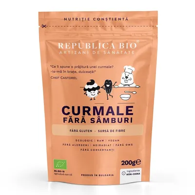 Curmale fara samburi Deglet Nour ecologice, FARA GLUTEN, 200g, Republica BIO