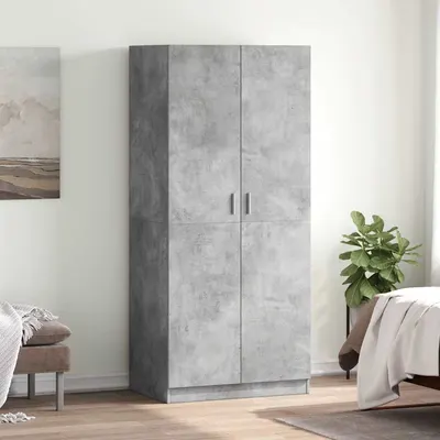 vidaXL Șifonier, gri beton, 80x52x180 cm, lemn prelucrat