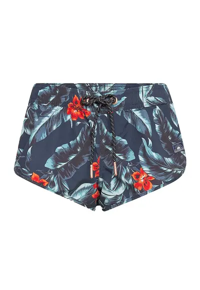 Costum de baie femei Superdry Surf - albastru inchis - cu imprimeu floral - Albastru inchis