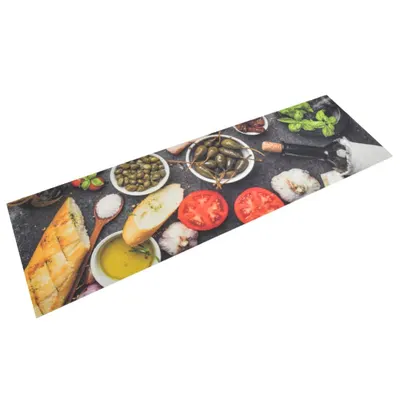 vidaXL Covor de bucătărie lavabil Wine & Dinner, 45x150 cm, catifea