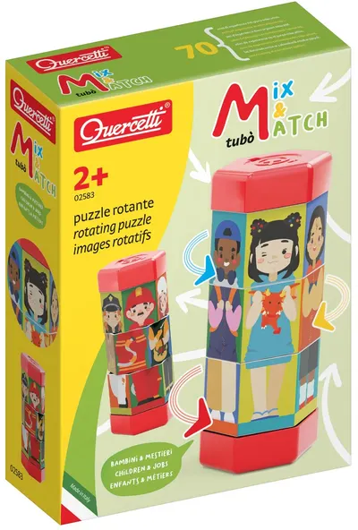 Puzzle rotativ Quercetti - Mix & Match, ocupatii si copii