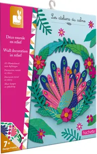 Kit creativ Janod - Ornament de perete in relief, paun