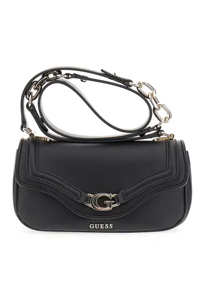 Geanta crossbody de piele ecologica cu clapa - Negru