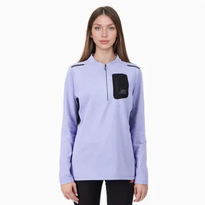 Tricou cu mâneci lungi și fermoar pe jumătate pentru femei Running FOCUS