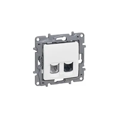 RJ 11 + RJ 45 Cat.5 UTP priza Niloé - alb