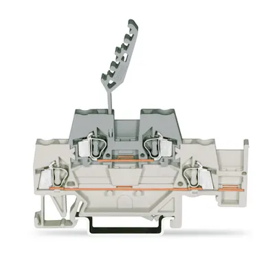 Double-deck terminal block; Through/through terminal block; with additional jumper position on lower level; for DIN-rail 35 x 15 and 35 x 7.5; 2.5 mm²; CAGE CLAMP®; 2,50 mm²; light gray/gray