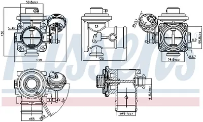 Supapa EGR potrivit VW LT 28-35 II, LT 28-46 II 2.5D 05.96-07.06