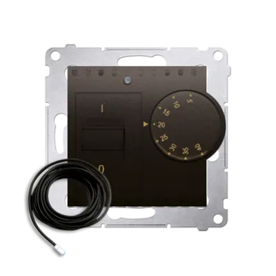 Termostat cu senzor exterior, setul contine senzorul, 16 (2) A, 230V ~, maron mat metalic