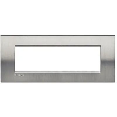 Placa ornament ,7 module, otel lucios, living light, BTICINO