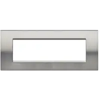 Placa ornament ,7 module, otel lucios, living light, BTICINO