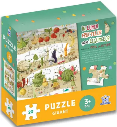 În lumea fructelor și a legumelor cu micul cățel de usturoi. Puzzle gigant - Hardcover - Lavinia Trifan